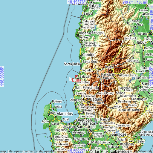 Topographic map of Luna