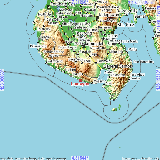 Topographic map of Lumuyon