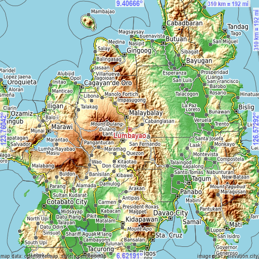 Topographic map of Lumbayao