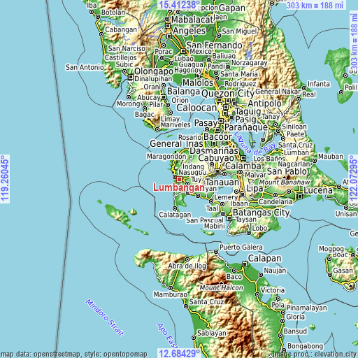 Topographic map of Lumbangan