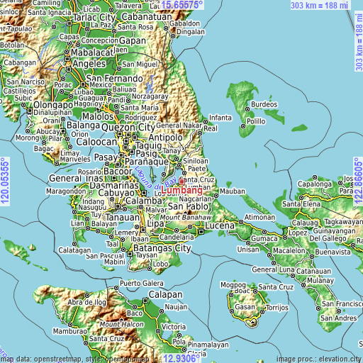 Topographic map of Lumbang