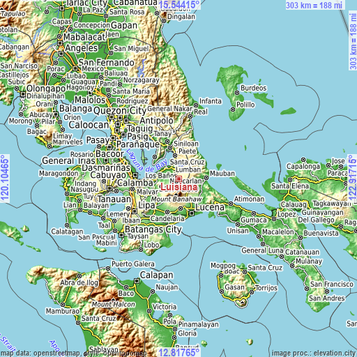 Topographic map of Luisiana