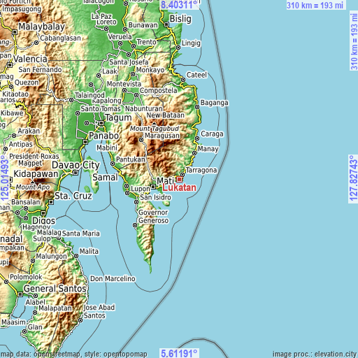 Topographic map of Lukatan