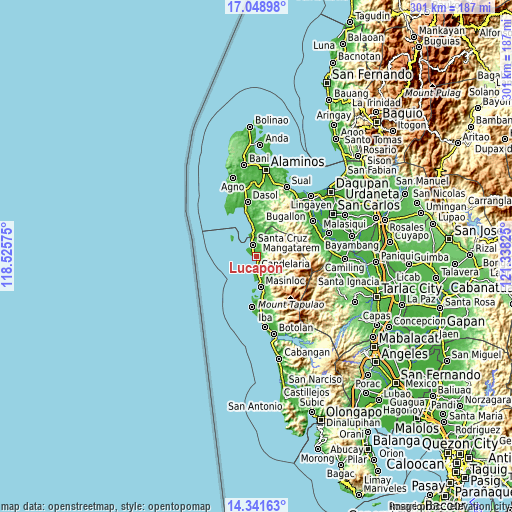 Topographic map of Lucapon