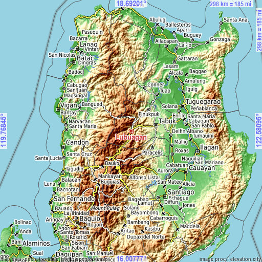 Topographic map of Lubuagan