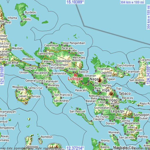 Topographic map of Lubigan