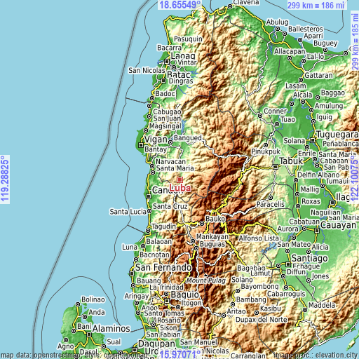 Topographic map of Luba