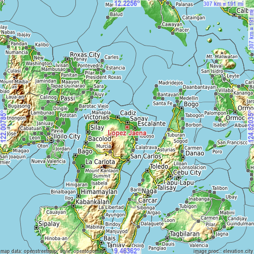 Topographic map of Lopez Jaena