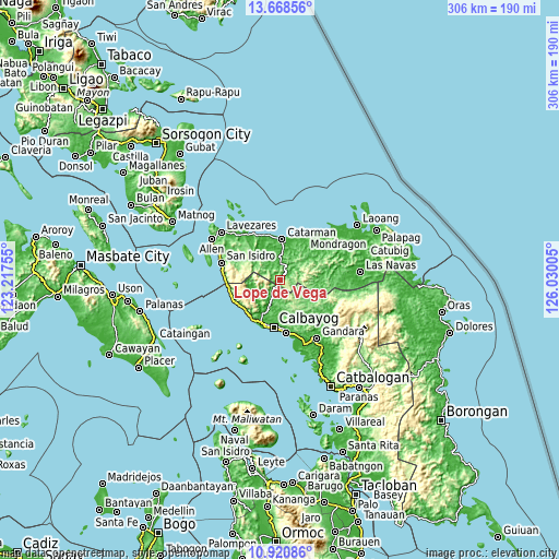 Topographic map of Lope de Vega