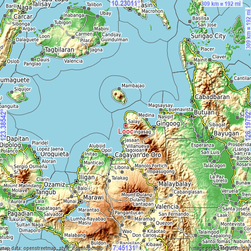 Topographic map of Looc