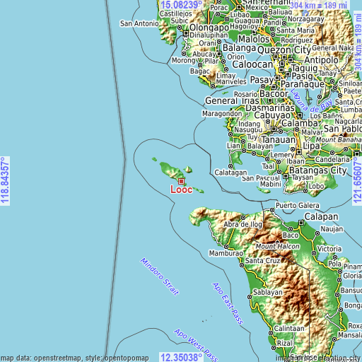 Topographic map of Looc