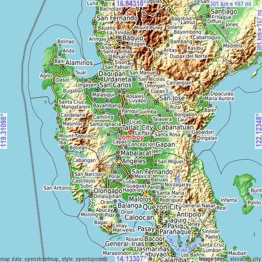 Topographic map of Lomboy