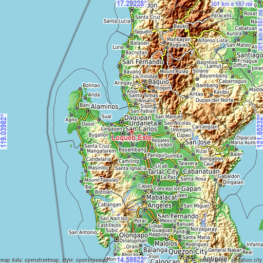 Topographic map of Loqueb Este