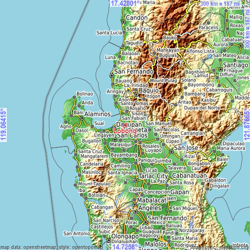 Topographic map of Lobong