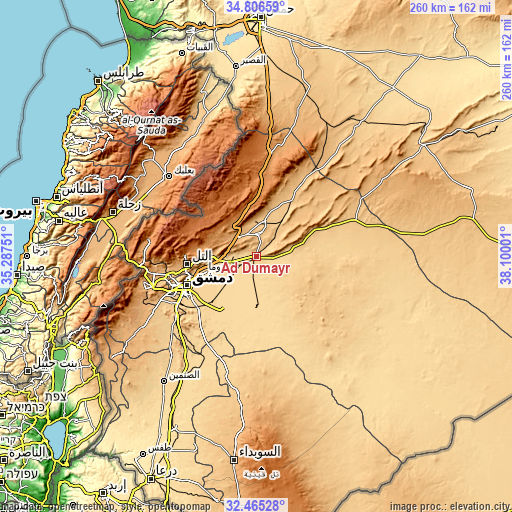Topographic map of Aḑ Ḑumayr