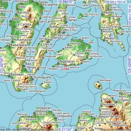 Topographic map of Loay