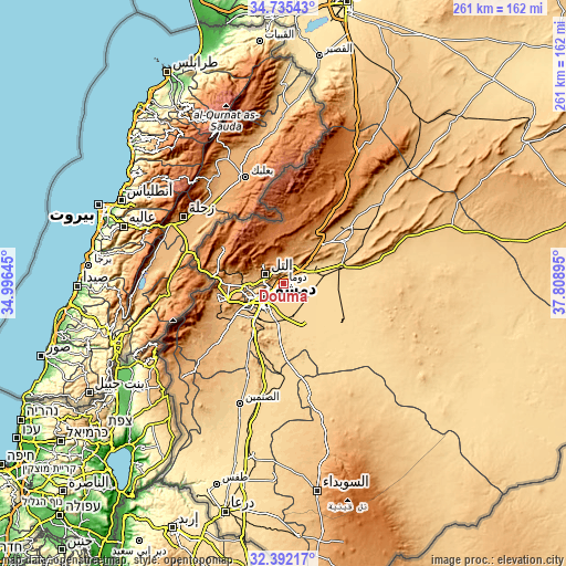 Topographic map of Douma