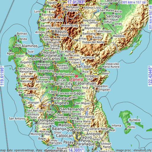 Topographic map of Llanera