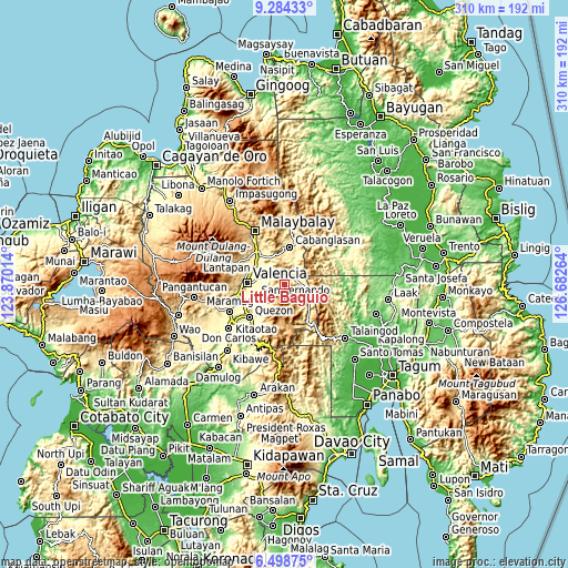 Topographic map of Little Baguio