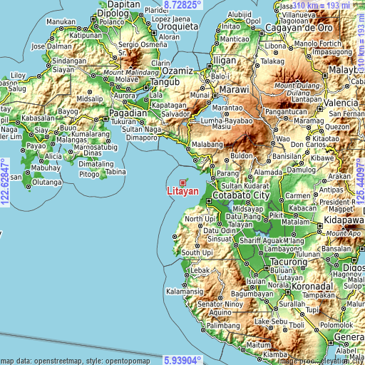 Topographic map of Litayan