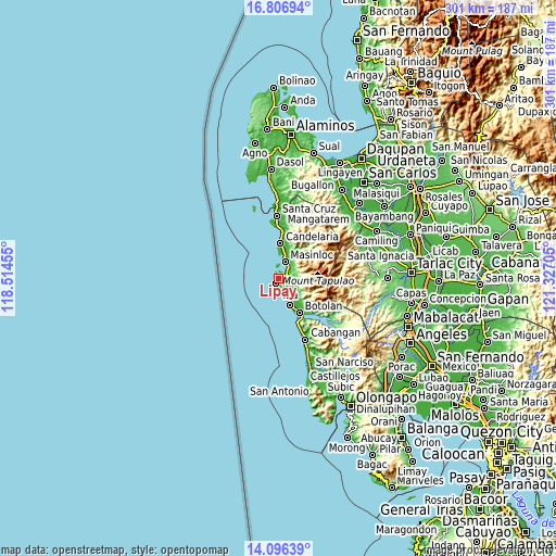 Topographic map of Lipay