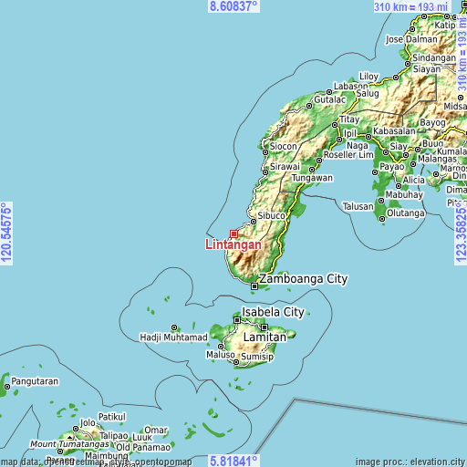 Topographic map of Lintangan