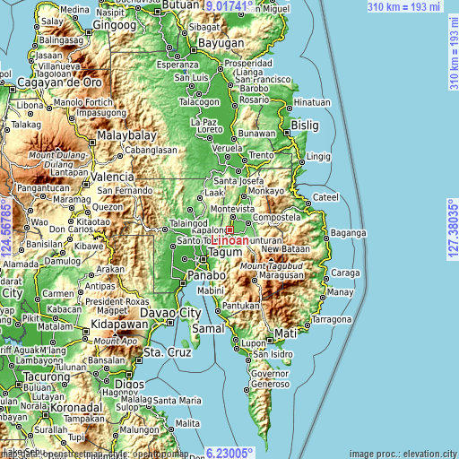 Topographic map of Linoan