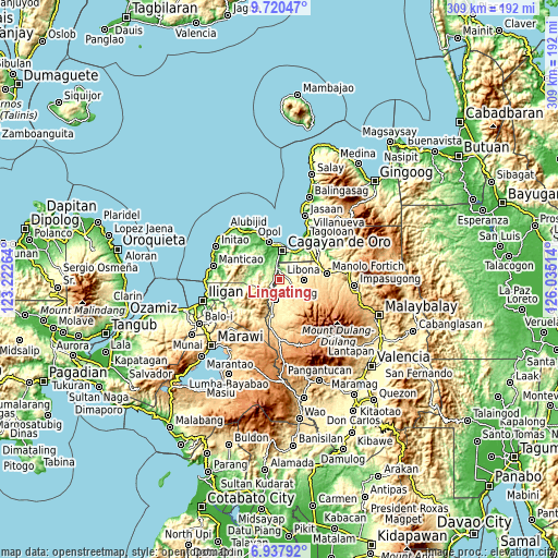 Topographic map of Lingating