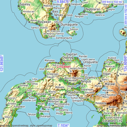 Topographic map of Lingasan