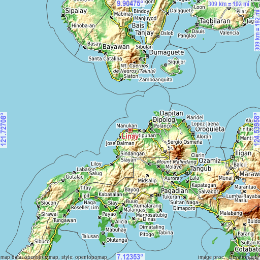 Topographic map of Linay