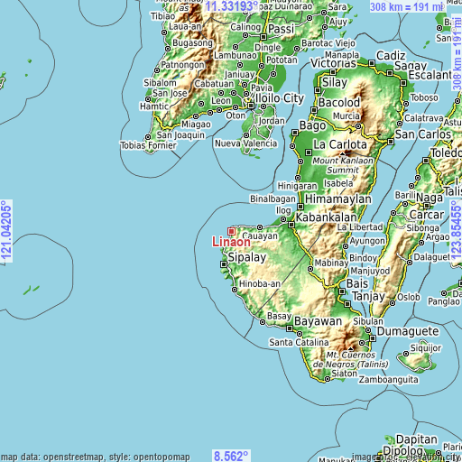 Topographic map of Linaon