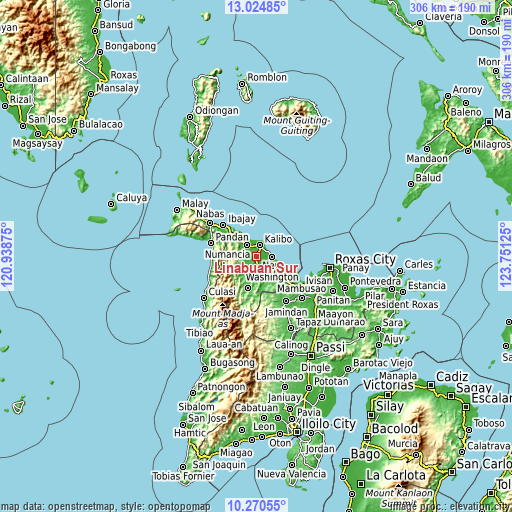 Topographic map of Linabuan Sur