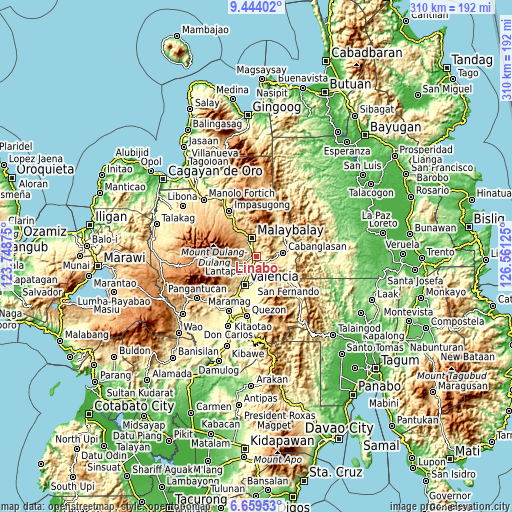 Topographic map of Linabo