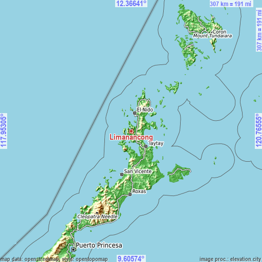 Topographic map of Limanancong