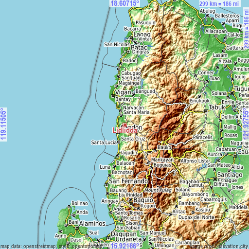 Topographic map of Lidlidda