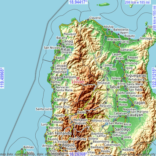 Topographic map of Licuan