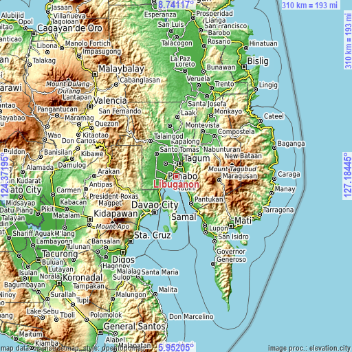 Topographic map of Libuganon