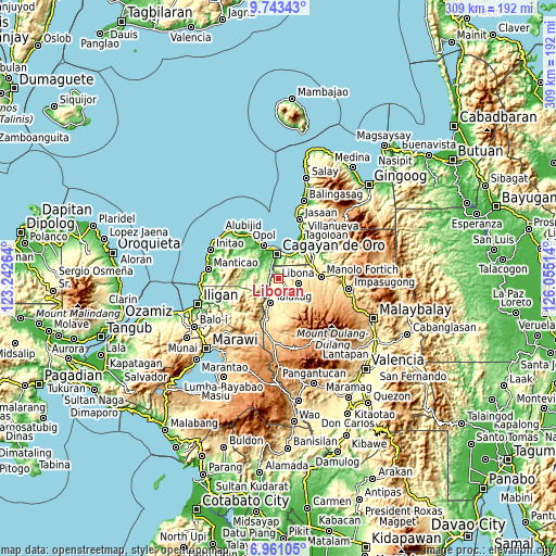 Topographic map of Liboran