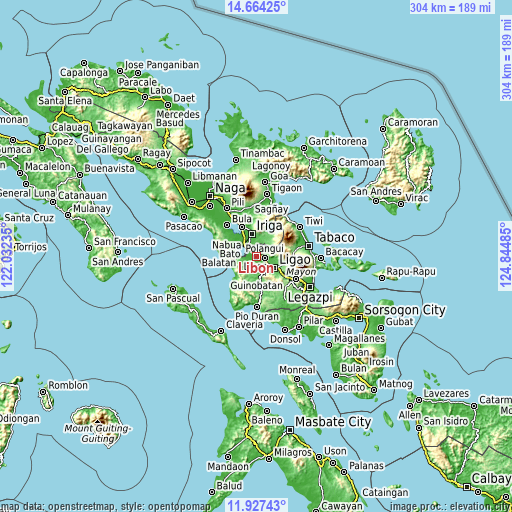 Topographic map of Libon