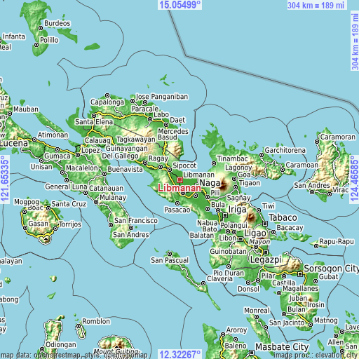 Topographic map of Libmanan