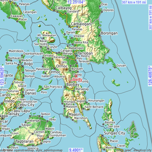 Topographic map of Liberty