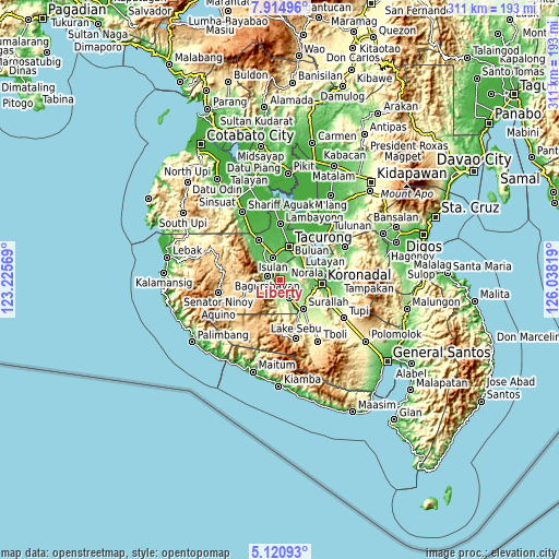 Topographic map of Liberty