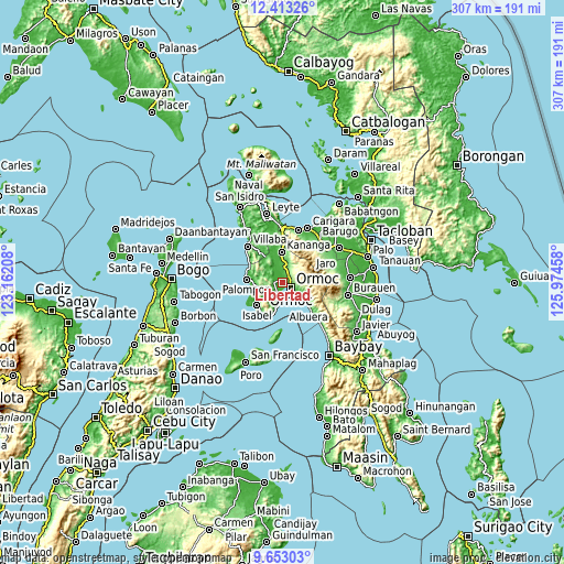 Topographic map of Libertad