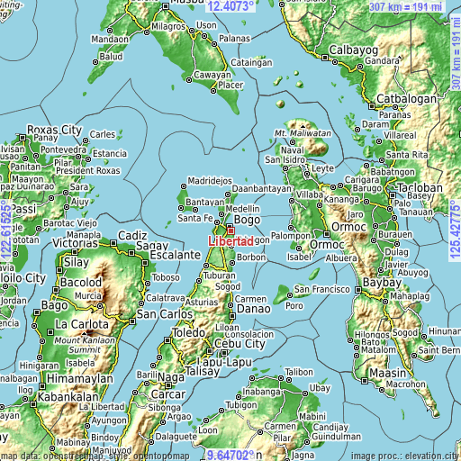 Topographic map of Libertad