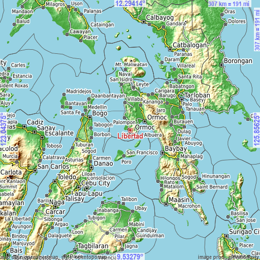 Topographic map of Libertad