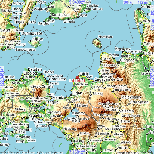 Topographic map of Libertad