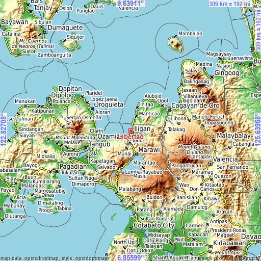 Topographic map of Libertad