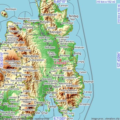 Topographic map of Libertad