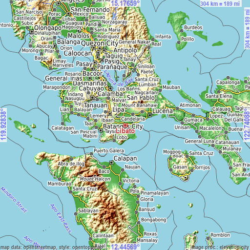 Topographic map of Libato