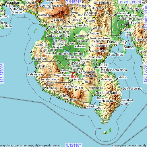 Topographic map of Libas